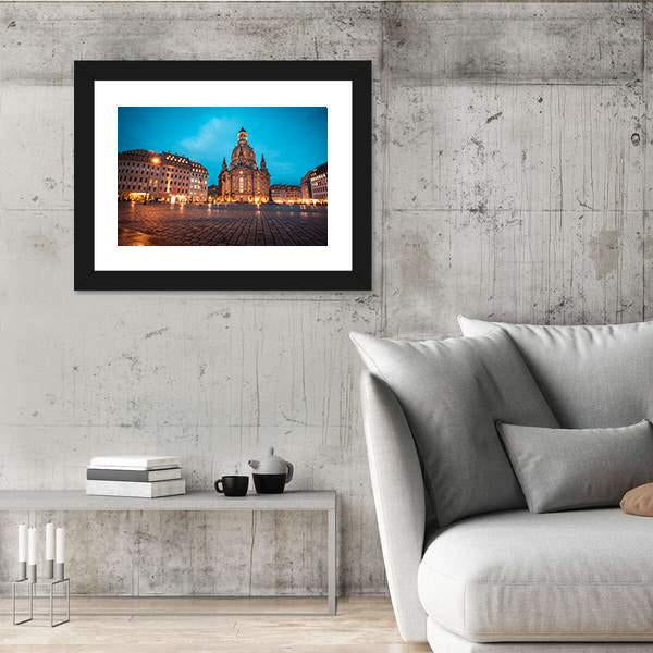 Neumarkt &amp; Frauenkirche Canvas Wall Art-5 Horizontal-Gallery Wrap-22" x 12"-Tiaracle