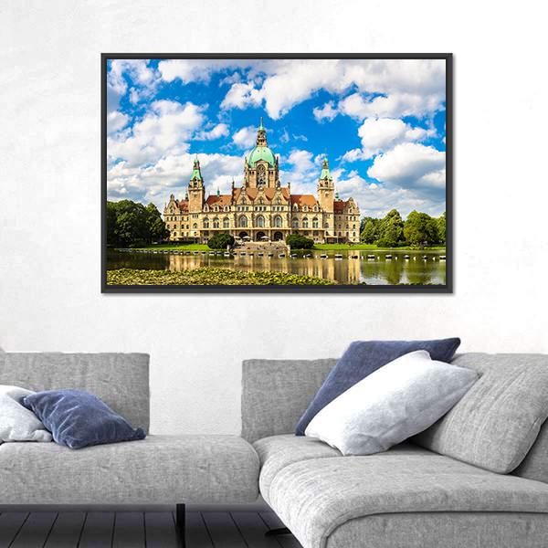 New City Hall Hanover Canvas Wall Art-5 Horizontal-Gallery Wrap-22" x 12"-Tiaracle