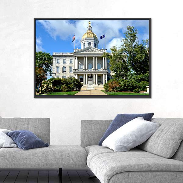 New Hampshire State House Canvas Wall Art-5 Horizontal-Gallery Wrap-22" x 12"-Tiaracle