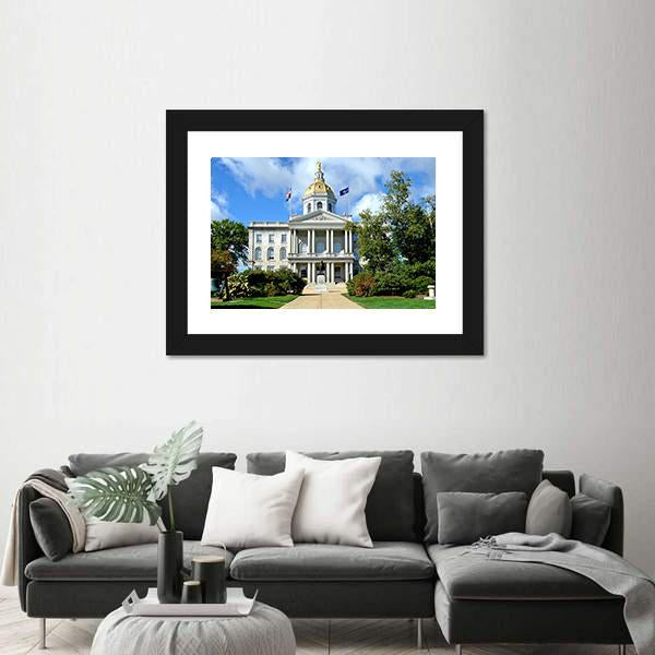 New Hampshire State House Canvas Wall Art-5 Horizontal-Gallery Wrap-22" x 12"-Tiaracle