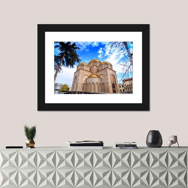 New Orthodox Church In Skopje Canvas Wall Art-1 Piece-Framed Print-20" x 16"-Tiaracle