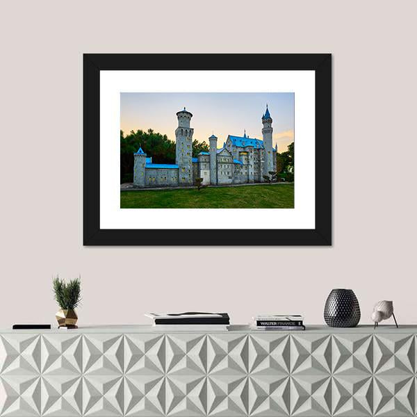 New Swan Stone Castle Canvas Wall Art-1 Piece-Framed Print-42" x 14"-Tiaracle