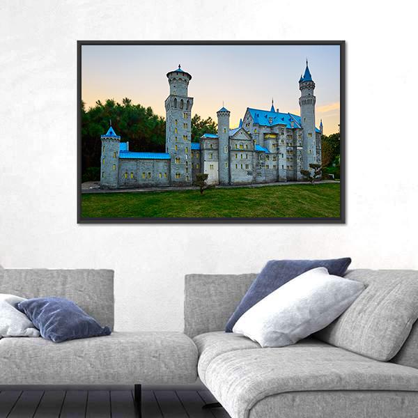 New Swan Stone Castle Canvas Wall Art-5 Horizontal-Gallery Wrap-22" x 12"-Tiaracle
