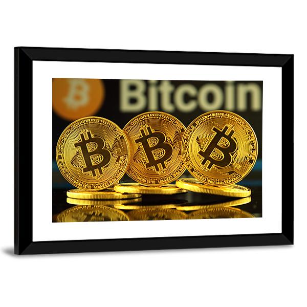 New Virtual Money Bitcoin Canvas Wall Art-5 Horizontal-Gallery Wrap-22" x 12"-Tiaracle