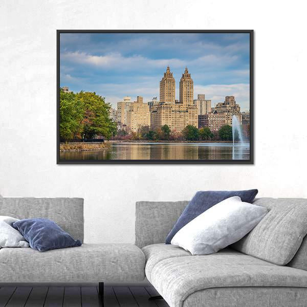 New York Cityscape Canvas Wall Art-5 Horizontal-Gallery Wrap-22" x 12"-Tiaracle