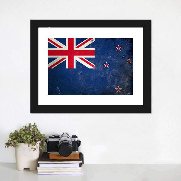 New Zealand Flag Canvas Wall Art-1 Piece-Framed Print-20" x 16"-Tiaracle