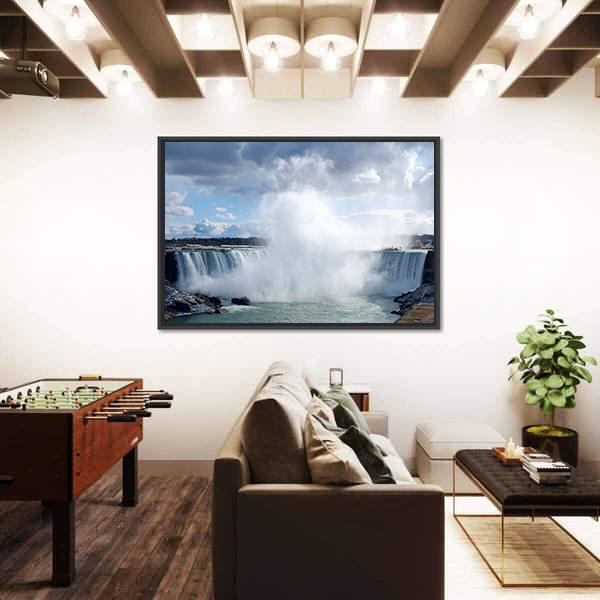 Niagara Falls From Canadian Bank Canvas Wall Art-5 Horizontal-Gallery Wrap-22" x 12"-Tiaracle