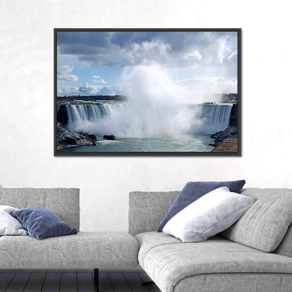 Niagara Falls From Canadian Bank Canvas Wall Art-5 Horizontal-Gallery Wrap-22" x 12"-Tiaracle