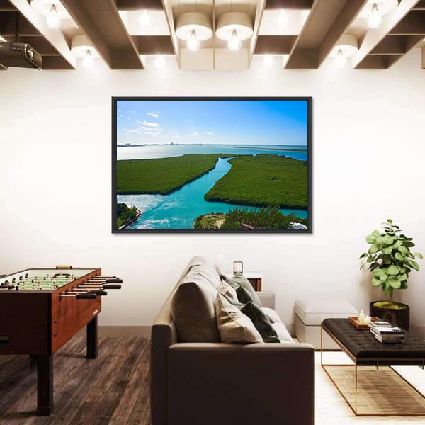 Nichupte Lagoon Mexico Canvas Wall Art-5 Horizontal-Gallery Wrap-22" x 12"-Tiaracle