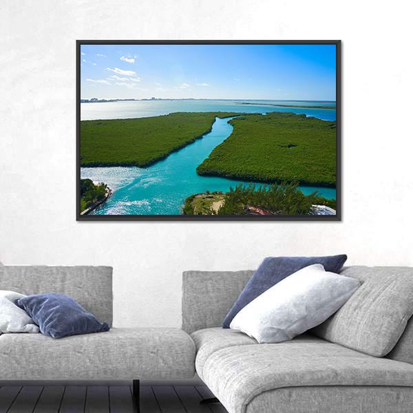Nichupte Lagoon Mexico Canvas Wall Art-5 Horizontal-Gallery Wrap-22" x 12"-Tiaracle