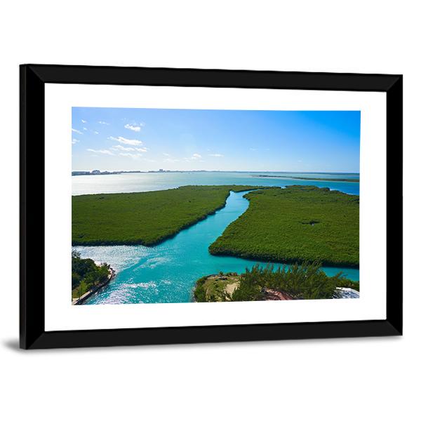 Nichupte Lagoon Mexico Canvas Wall Art-5 Horizontal-Gallery Wrap-22" x 12"-Tiaracle
