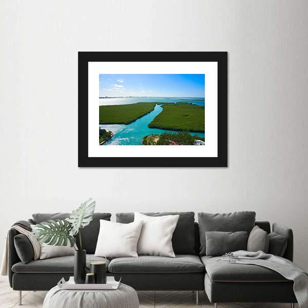 Nichupte Lagoon Mexico Canvas Wall Art-5 Horizontal-Gallery Wrap-22" x 12"-Tiaracle