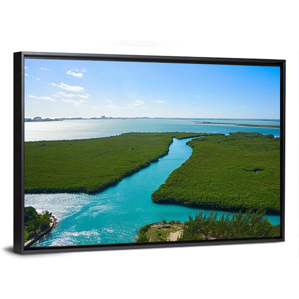 Nichupte Lagoon Mexico Canvas Wall Art-5 Horizontal-Gallery Wrap-22" x 12"-Tiaracle