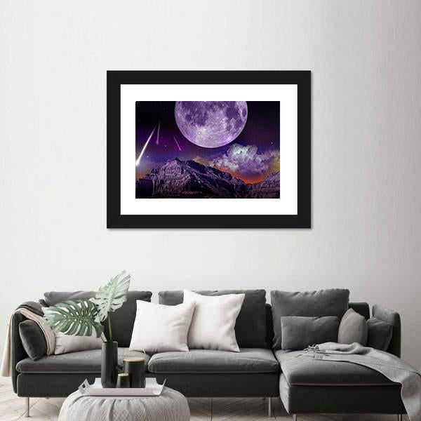 Night Abstract Earth Space Canvas Wall Art-5 Horizontal-Gallery Wrap-22" x 12"-Tiaracle