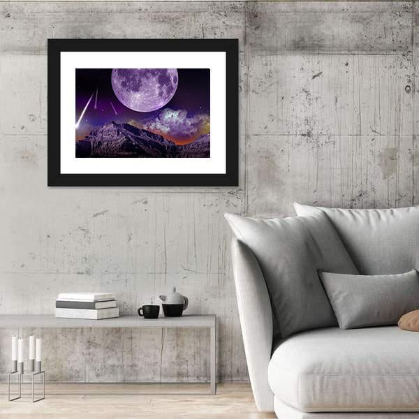 Night Abstract Earth Space Canvas Wall Art-5 Horizontal-Gallery Wrap-22" x 12"-Tiaracle