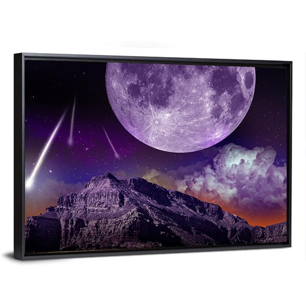 Night Abstract Earth Space Canvas Wall Art-5 Horizontal-Gallery Wrap-22" x 12"-Tiaracle