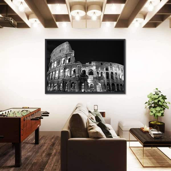 Night View Of Colosseum Canvas Wall Art-5 Horizontal-Gallery Wrap-22" x 12"-Tiaracle