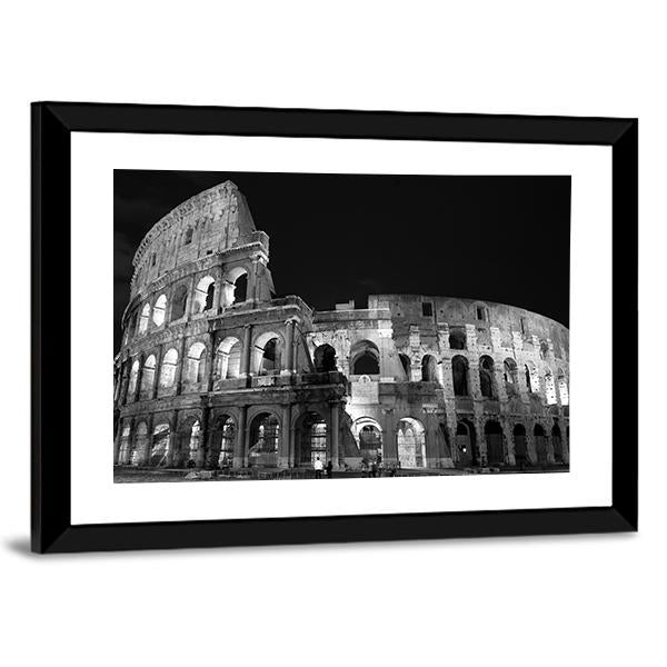 Night View Of Colosseum Canvas Wall Art-5 Horizontal-Gallery Wrap-22" x 12"-Tiaracle