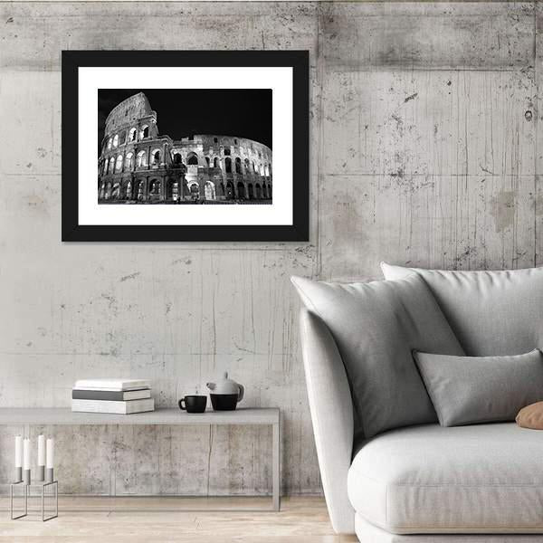 Night View Of Colosseum Canvas Wall Art-5 Horizontal-Gallery Wrap-22" x 12"-Tiaracle