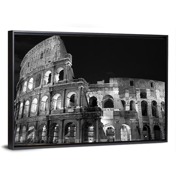 Night View Of Colosseum Canvas Wall Art-5 Horizontal-Gallery Wrap-22" x 12"-Tiaracle