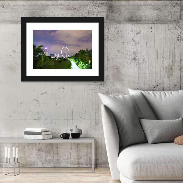 Night View Of Garden Singapore Canvas Wall Art-5 Horizontal-Gallery Wrap-22" x 12"-Tiaracle