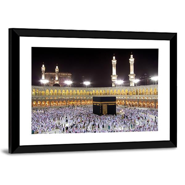 Night View Of Holy Kaaba Canvas Wall Art-3 Horizontal-Gallery Wrap-25" x 16"-Tiaracle