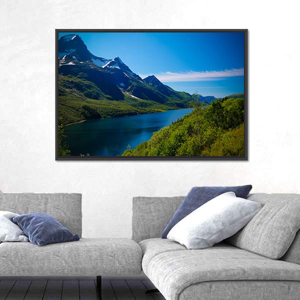 Nordfjorden & Svartisen Glacier Canvas Wall Art-5 Horizontal-Gallery Wrap-22" x 12"-Tiaracle