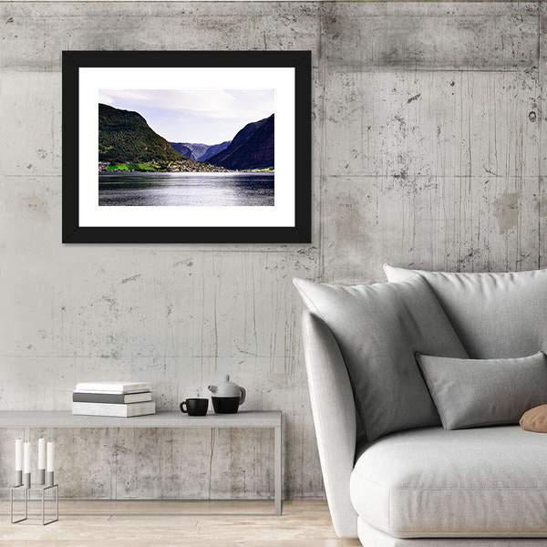 Nordic Landscape With Norwegian Fjord Canvas Wall Art-5 Horizontal-Gallery Wrap-22" x 12"-Tiaracle