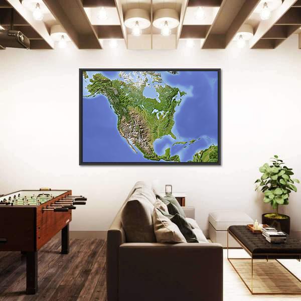 North & Central America Canvas Wall Art-5 Horizontal-Gallery Wrap-22" x 12"-Tiaracle