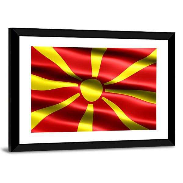 North Macedonia Flag Canvas Wall Art-5 Horizontal-Gallery Wrap-22" x 12"-Tiaracle