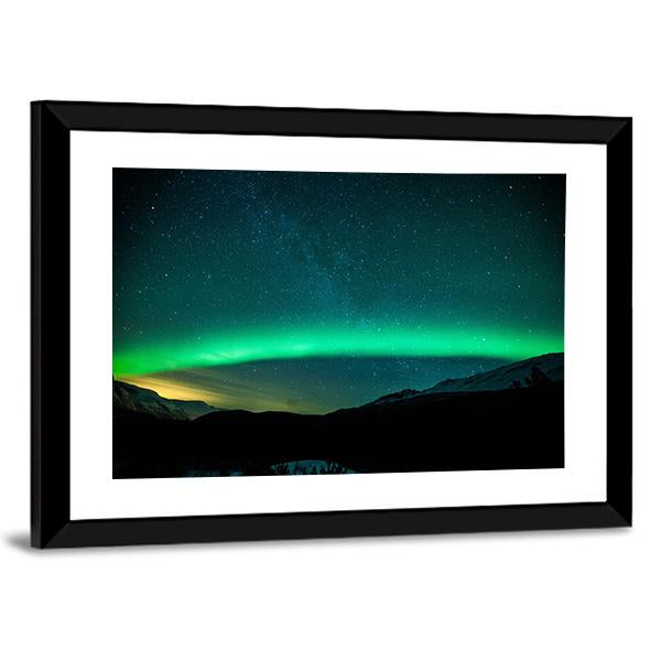 Northern Lights Arc Sweden Canvas Wall Art-5 Horizontal-Gallery Wrap-22" x 12"-Tiaracle