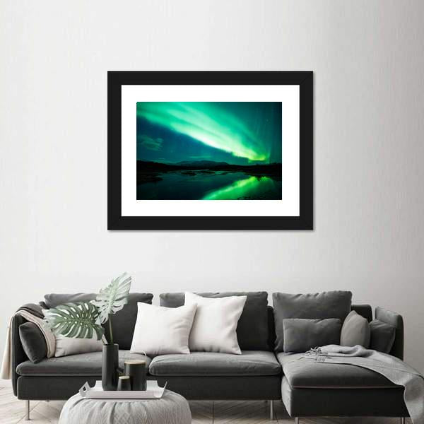 Northern Lights (Aurora Borealis) Canvas Wall Art-3 Horizontal-Gallery Wrap-25" x 16"-Tiaracle