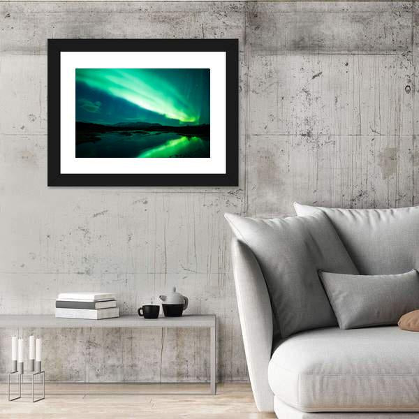 Northern Lights (Aurora Borealis) Canvas Wall Art-3 Horizontal-Gallery Wrap-25" x 16"-Tiaracle