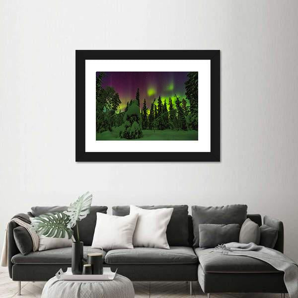 Northern Lights Finish Lapland Canvas Wall Art-5 Horizontal-Gallery Wrap-22" x 12"-Tiaracle