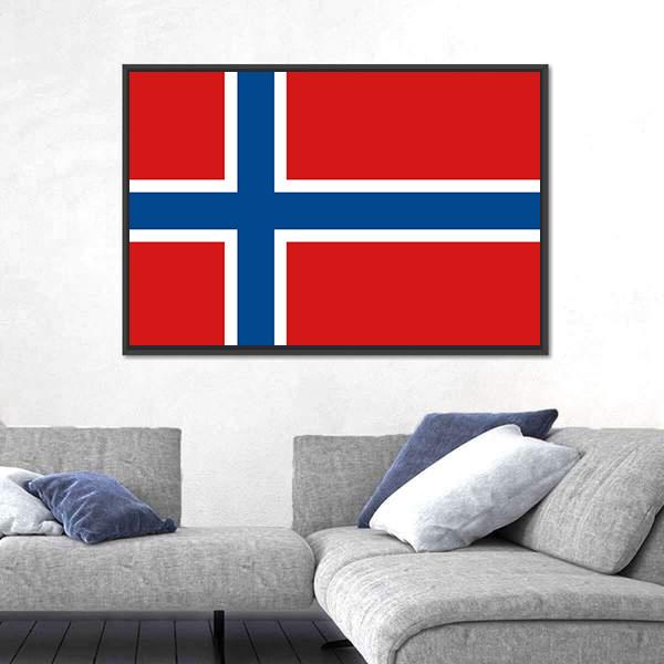 Norway Flag Canvas Wall Art-3 Horizontal-Gallery Wrap-25" x 16"-Tiaracle