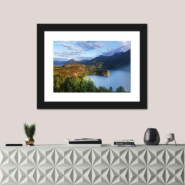 Norway Landscape Canvas Wall Art-1 Piece-Framed Print-30" x 20"-Tiaracle