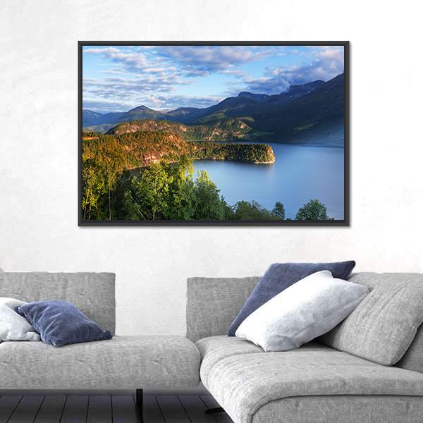 Norway Landscape Canvas Wall Art-5 Horizontal-Gallery Wrap-22" x 12"-Tiaracle