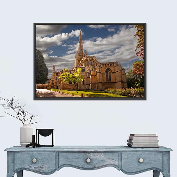 Norwich Cathedral Canvas Wall Art-1 Piece-Floating Frame-24" x 16"-Tiaracle