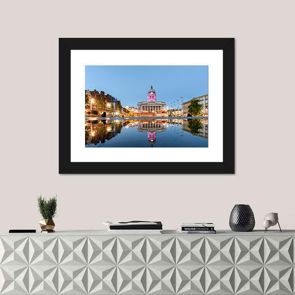 Nottingham Council House Canvas Wall Art-1 Piece-Framed Print-20" x 16"-Tiaracle