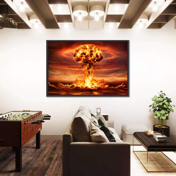 Nuclear Bomb Explosion Canvas Wall Art-5 Horizontal-Gallery Wrap-22" x 12"-Tiaracle