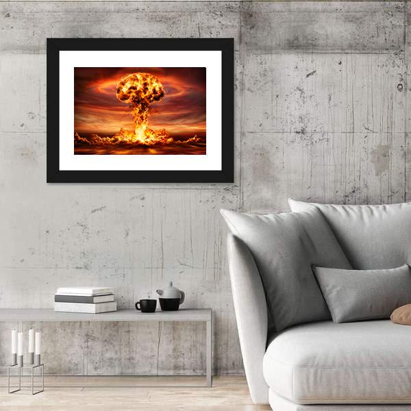 Nuclear Bomb Explosion Canvas Wall Art-5 Horizontal-Gallery Wrap-22" x 12"-Tiaracle