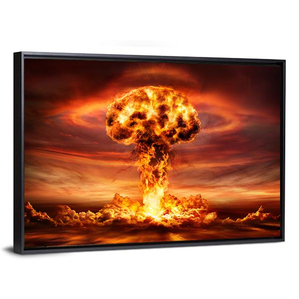 Nuclear Bomb Explosion Canvas Wall Art-5 Horizontal-Gallery Wrap-22" x 12"-Tiaracle