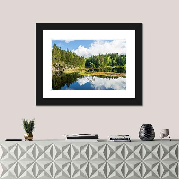 Nuuksio National Park Finland Canvas Wall Art-1 Piece-Framed Print-20" x 16"-Tiaracle