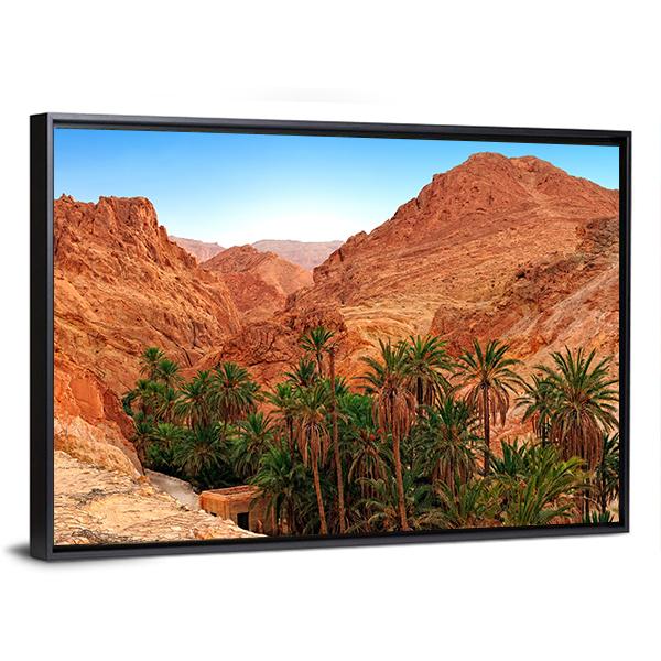 Oasis Chebika Canvas Wall Art-3 Horizontal-Gallery Wrap-25" x 16"-Tiaracle