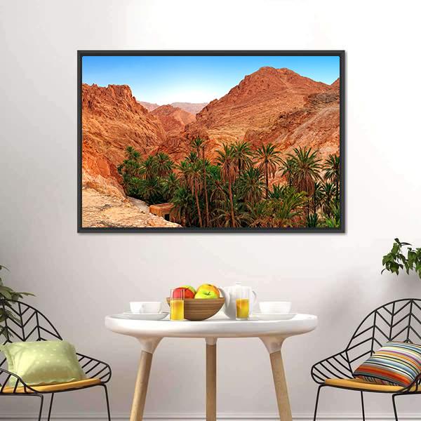 Oasis Chebika Canvas Wall Art-3 Horizontal-Gallery Wrap-25" x 16"-Tiaracle
