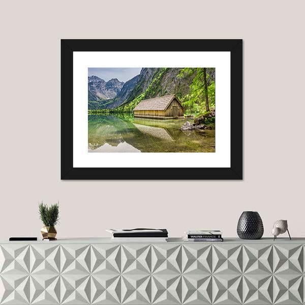Obersee Lake At Spring Canvas Wall Art-1 Piece-Framed Print-20" x 16"-Tiaracle