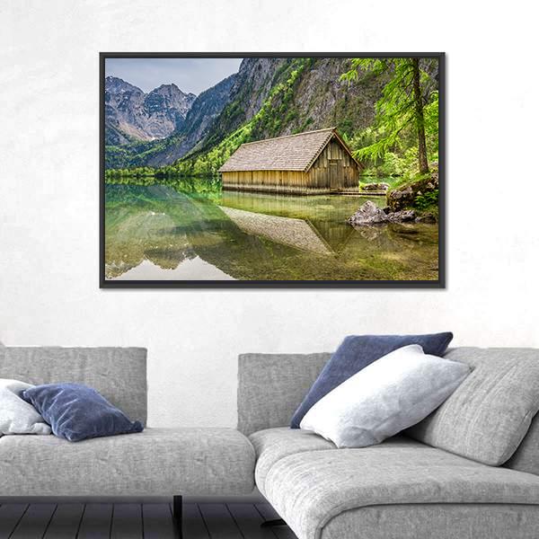 Obersee Lake At Spring Canvas Wall Art-5 Horizontal-Gallery Wrap-22" x 12"-Tiaracle