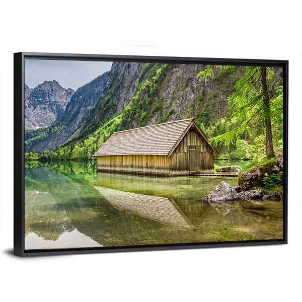 Obersee Lake At Spring Canvas Wall Art-5 Horizontal-Gallery Wrap-22" x 12"-Tiaracle