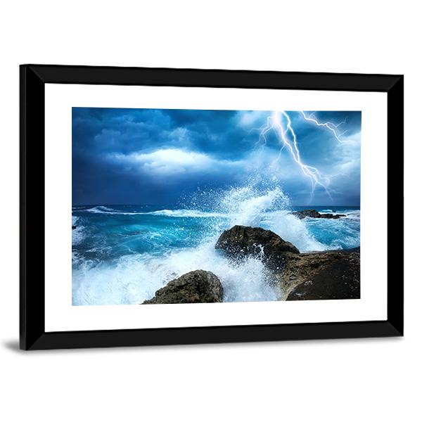 Ocean Storm Canvas Wall Art-5 Horizontal-Gallery Wrap-22" x 12"-Tiaracle
