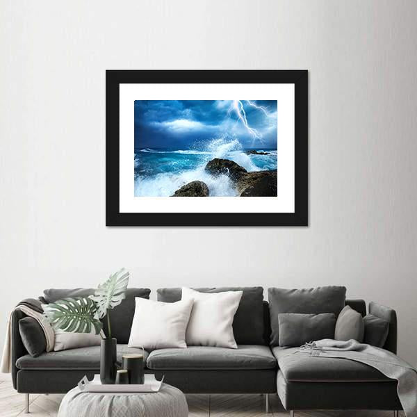 Ocean Storm Canvas Wall Art-5 Horizontal-Gallery Wrap-22" x 12"-Tiaracle